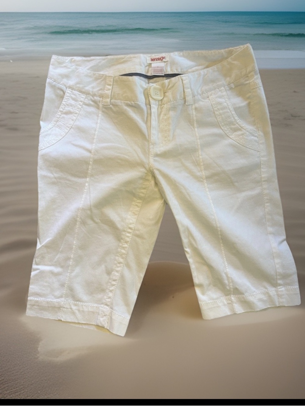 Off White Cotton shorts Bermuda Kenzie girl Womens 9 new